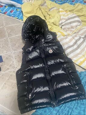 Moncler Glossy Black Hooded Down Vest